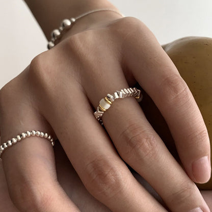 Pearl Original Stone Silver Bead Ring